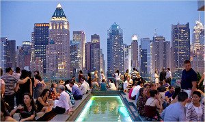 The scene at Press, the rooftop bar of the new Ink48 hotel Photo: Andrew Sullivan for The New York Times Source: The New York Times